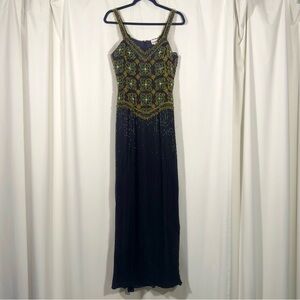 Vintage Le Monde Hand-Beaded Silk Drop Waist Dress